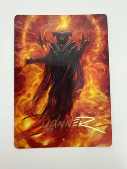 Sauron the Dark Lord Gold Stamp Auto Signed Art Series MTG Magic Card NM LTR - Image 1