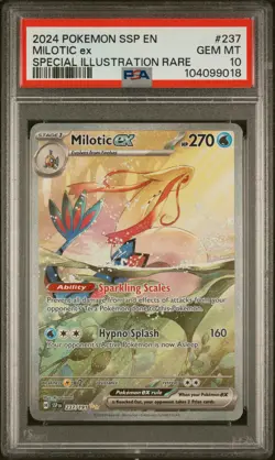 2024 POKEMON SSP EN-SURGING SPARKS SPECIAL ILLUSTRATION RARE MILOTIC EX PSA 10 - Image 1