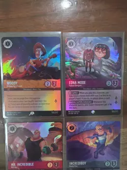 Lorcana Wilds Unknown Bundle - Woody Edna And More 4 Card Lot - Image 2