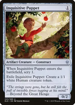 1x Inquisitive Puppet FOIL Throne Eldraine NM x1 Mtg Magic the Gathering Changie - Image 1