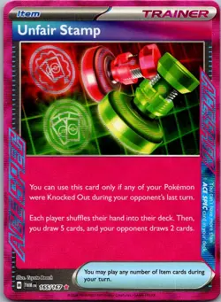 Unfair Stamp 165/167 ACE SPEC Rare Twilight Masquerade Pokemon Holo Near Mint - Image 1