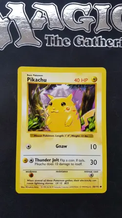 1x Carte Pokemon Pikachu 1999 VO Shadowless Base Set wizards Red cheeks - Image 1