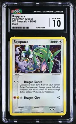 Pokemon Rayquaza EX Emerald Holo #9 CGC 10 Gem Mint - Image 1