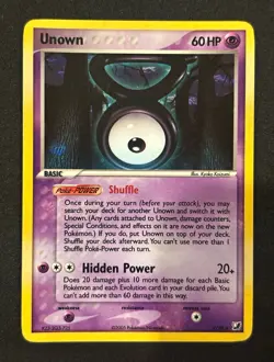 Pokemon TCG Unseen Forces Unown (V) V/28 Holo Rare Unlimited English 2005 - Image 1