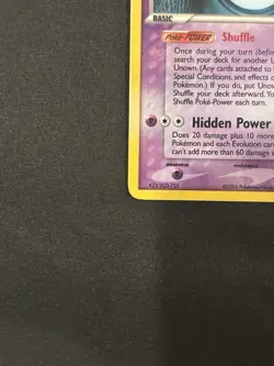 Pokemon TCG Unseen Forces Unown (V) V/28 Holo Rare Unlimited English 2005 - Image 2