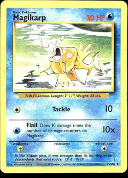 Magikarp 35/102 Uncommon Base Set Unlimited Pokemon Moderately Played - Image 1