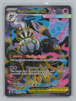 Mega Chandelure ex 099/084 ME05: Pitch Black NM Pokemon TCG Ultra Rare - Image 1