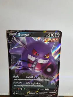 Gengar V Swsh08: Fusion Strike 156/264 Single Strike Ultra Rare Holo 210 HP Eng - Image 1