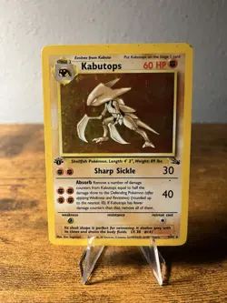 Pokemon TCG Kabutops 9/62 Fossil Holo 1st Edition HP - Image 1