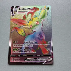 Leafeon VMAX 204/203 Evolving Skies Rainbow Rare Full Art Pokemon Card Near Mint - Image 1