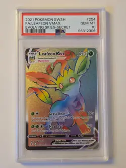 Pokemon Leafeon VMAX 204/203 - Evolving Skies - Secret Rare - PSA 10 - Image 1