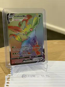Pokemon TCG Leafeon Vmax Evolving Skies 204/203 Holo Secret Rare - Image 1