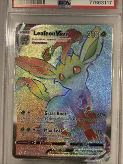 Pokemon Leafeon VMAX Holo Card Evolving Skies 204/203 Secret Rainbow Rare PSA 9 - Image 3