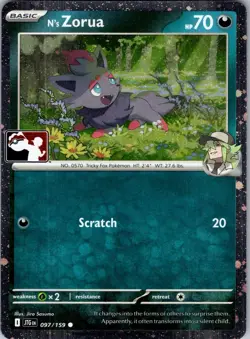 N's Zorua (Cosmos Holo) 097/159 Common Prize Pack Series Cards Pokemon Near Mint - Image 1