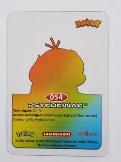 Psyduck 054 2005 Pokemon Edibas Lamincards Psykokwak Rare Card WOTC French - Image 2