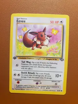 Eevee 51/64 - 1st Edition Jungle Common Pokemon TCG Card WOTC NM - Image 1