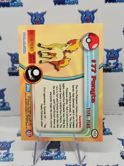 Pokemon Topps #77 Ponyta TV Animation Blue Logo LP - Image 2