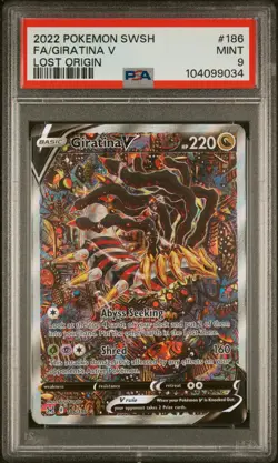 2022 POKEMON SWORD & SHIELD LOST ORIGIN #186 FULL ART/GIRATINA V PSA 9 - Image 1