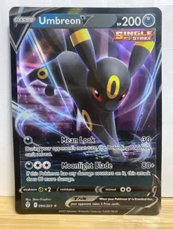 Pokemon Evolving Skies Umbreon V Full Art Holo Foil Card Rare 94/203 - Image 1