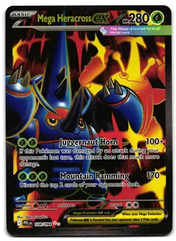 Mega Heracross ex 108/094 - 🌊 Phantasmal Flames Pokemon TCG Holo 🖤 - NM - Image 1