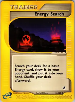 Energy Search 153/165 Common Expedition Base Set Pokemon Lightly Played - Image 1