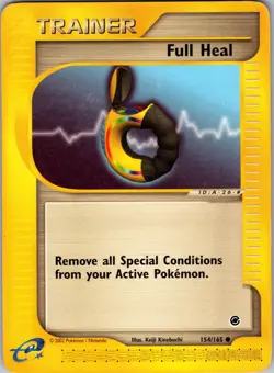 Full Heal 154/165 Common Expedition Base Set Pokemon Heavily Played - Image 1