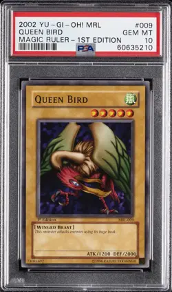 2002 YU-GI-OH! MRL-MAGIC RULER 1ST EDITION #009 QUEEN BIRD PSA 10 - Image 1