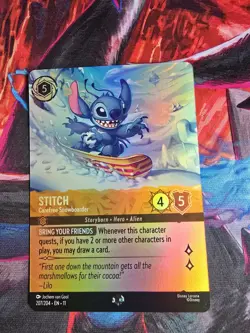 Stitch-Carefree Snowboarder Epic Disney Lorcana Foil 207/204 - Image 1