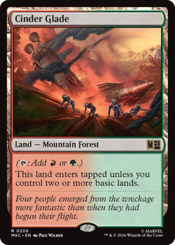 MTG magic 1x Cinder Glade (M/NM) Commander Marvel Super Heroes - Image 1