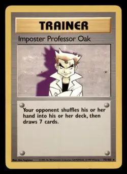 Imposter Professor Oak 73/102 Rare Base Set Unlimited Pokemon Moderately Played - Image 1