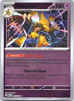 Alakazam Reverse Holo Rare ME01: Mega Evolution 056/132 NM - Image 1