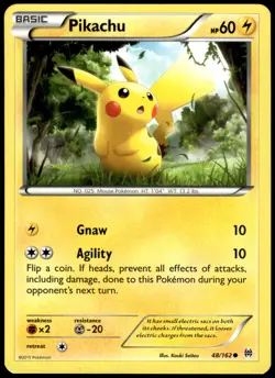 Pikachu 48/162 BREAKthrough Common LP Pokemon 2015 - Image 1