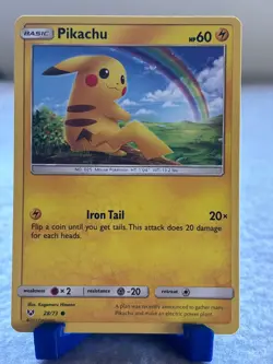 Pikachu 28/73 Common Shining Legends Pokemon Near Mint - Image 1