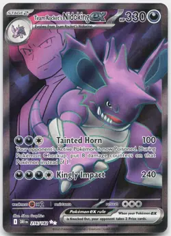 Team Rocket's Nidoking ex 216/182 Ultra Rare Destined Rivals Pokemon Holo NM - Image 1
