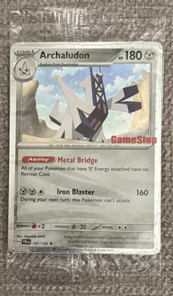 Pokemon TCG Stellar Crown Archaludon 107/142 GameStop Promo SEALED Cosmos Holo - Image 1