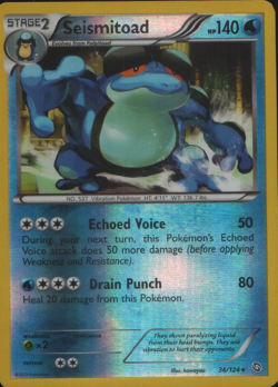 Seismitoad Reverse Holo Rare Dragons Exalted 36/124 NM - Image 1