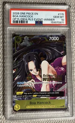 PSA 10 Boa Hancock P-115 Release Event WINNER Stamped Promo One Piece OP15-EB04 - Image 1