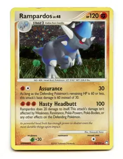 LP Rampardos 33/123 Mysterious Treasures Reverse Holo Pokemon Card LP - Image 1