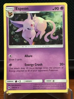 Espeon 89/214 Cosmos Holo Rare Blister SM Lost Thunder Promo Pokemon Card LP/NM - Image 1