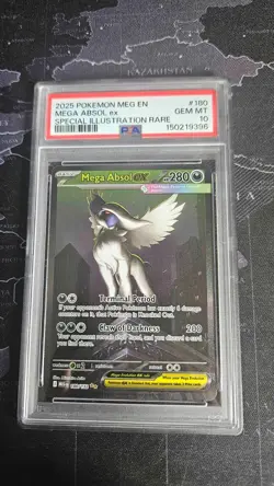 2025 Pokemon Mega Evolution Mega Absol ex SIR Special Rare Card 180/132 PSA 10 - Image 1