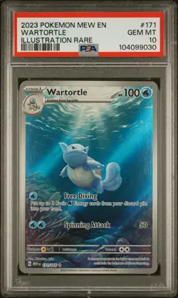 2023 POKEMON MEW EN-151 ILLUSTRATION RARE #171 WARTORTLE PSA 10 - Image 1