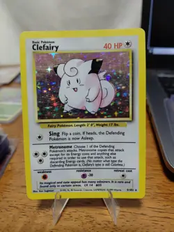 Pokemon TCG Clefairy Base Set 5/102 Holo Unlimited Rare Moderate Play Wotc - Image 1