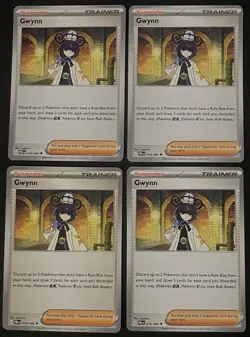 4x Gwynn 078/084 ME: Pitch Black Pokemon Playset X4 NM PRERELEASE - Image 1