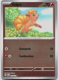 Vulpix 019/132 Common Mega Evolution Pokemon Reverse Holo Near Mint - Image 1