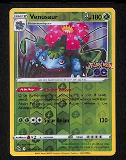 Venusaur 003 Rare Pokemon Pokemon GO 078 Reverse Holo 2022 - Image 1