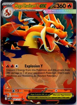 Mega Charizard Y ex 022/217 Double Rare Ascended Heroes Pokemon Holo Near Mint - Image 1
