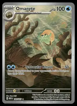Pokemon Cards Omanyte 180/165 Holo 151 Illustration Rare NM *3 - Image 1