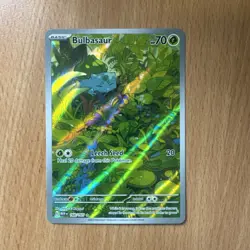 Pokemon Bulbasaur 166/165 Scarlet & Violet 151 Illustration Rare Full Art Holo - Image 1