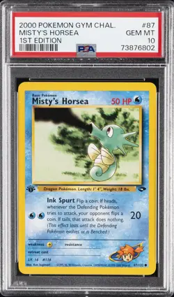2000 POKEMON GYM CHALLENGE 1ST EDITION #87 MISTY'S HORSEA PSA 10 - Image 1