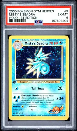 2000 POKEMON GYM HEROES HOLO-1ST EDITION #9 MISTY'S SEADRA PSA 6 - Image 1